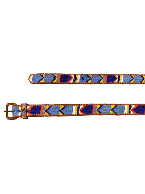 Cinturon Masai cuero bordado